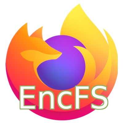 Firefox logo + EncFS sign